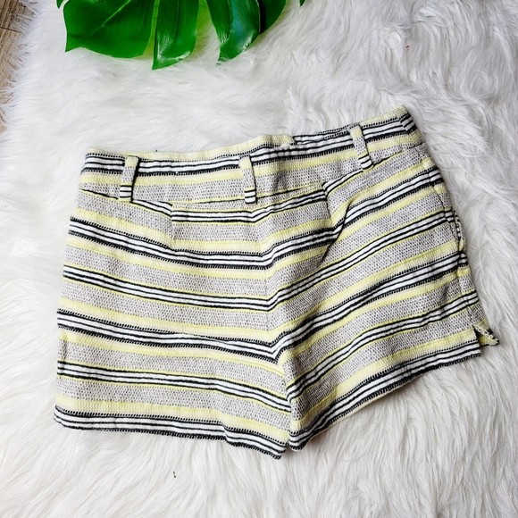 LOFT Womens Yellow Stipped Mini Short - Picture 2 of 4